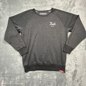 Trek Bicycles Sweatshirt Mens XL Charcoal Gray Raglan Sleeve Pullover Fleece